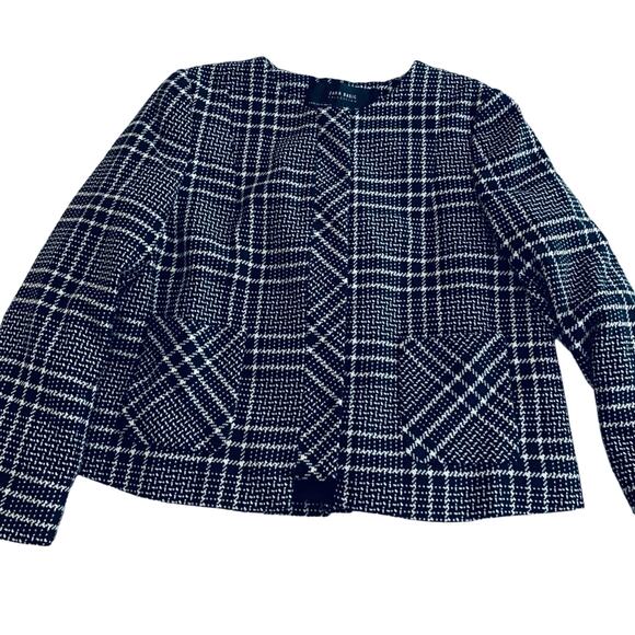 Zara plaid checkered jacket with back pleat size XS - Picture 5 of 14